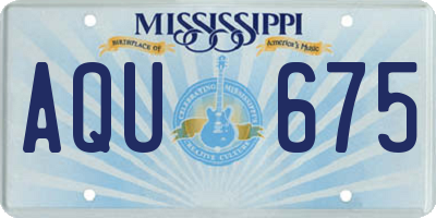MS license plate AQU675
