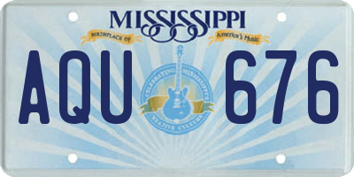 MS license plate AQU676