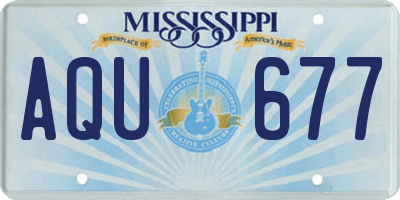 MS license plate AQU677