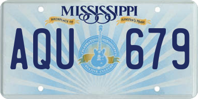 MS license plate AQU679