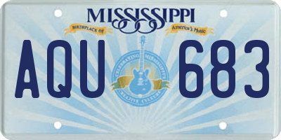 MS license plate AQU683