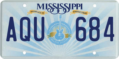 MS license plate AQU684