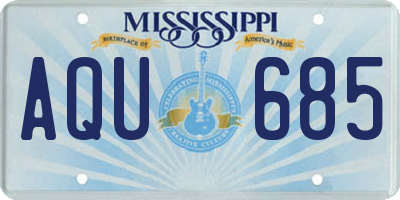 MS license plate AQU685