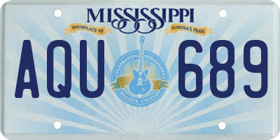 MS license plate AQU689
