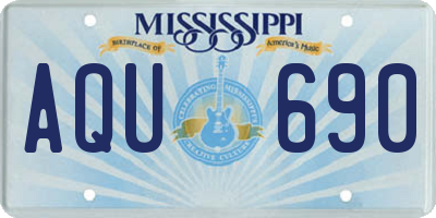 MS license plate AQU690