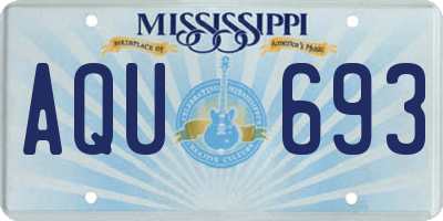 MS license plate AQU693