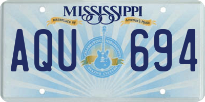 MS license plate AQU694