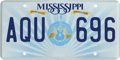 MS license plate AQU696