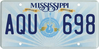 MS license plate AQU698