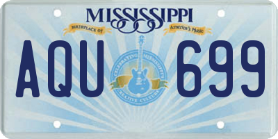 MS license plate AQU699