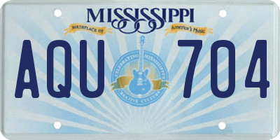 MS license plate AQU704