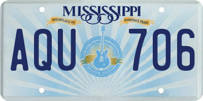 MS license plate AQU706