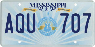 MS license plate AQU707