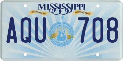 MS license plate AQU708
