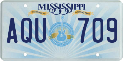 MS license plate AQU709