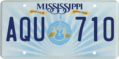 MS license plate AQU710