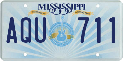 MS license plate AQU711