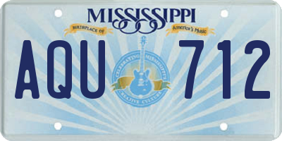 MS license plate AQU712