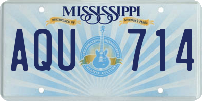MS license plate AQU714