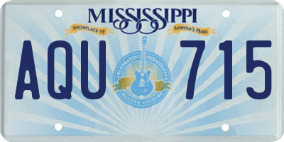 MS license plate AQU715