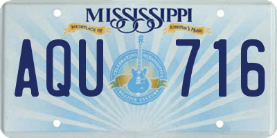 MS license plate AQU716