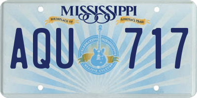 MS license plate AQU717
