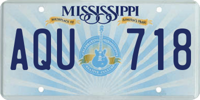 MS license plate AQU718