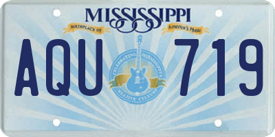MS license plate AQU719