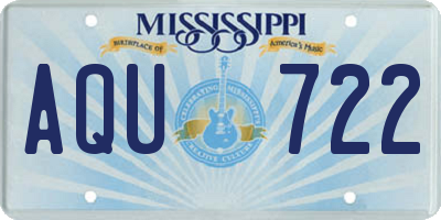 MS license plate AQU722