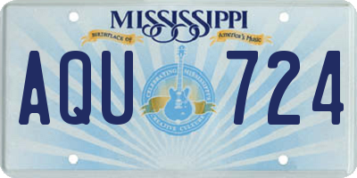 MS license plate AQU724