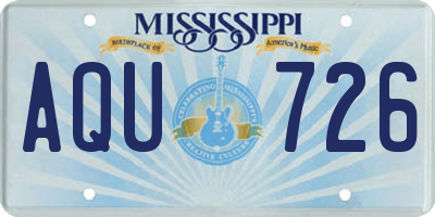 MS license plate AQU726
