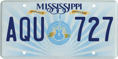 MS license plate AQU727