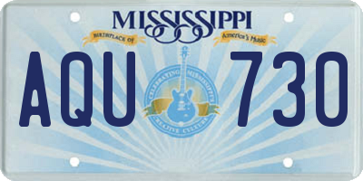 MS license plate AQU730