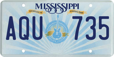 MS license plate AQU735
