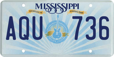 MS license plate AQU736