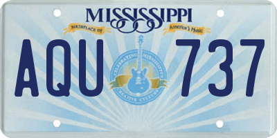 MS license plate AQU737