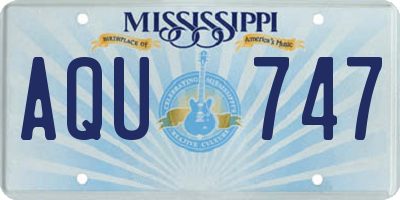 MS license plate AQU747