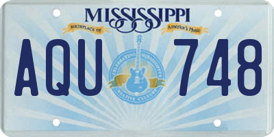 MS license plate AQU748