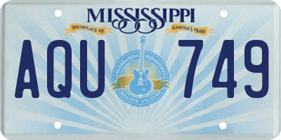 MS license plate AQU749