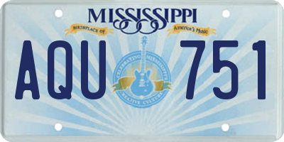 MS license plate AQU751