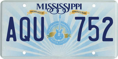 MS license plate AQU752
