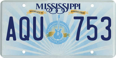 MS license plate AQU753