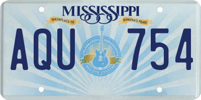MS license plate AQU754