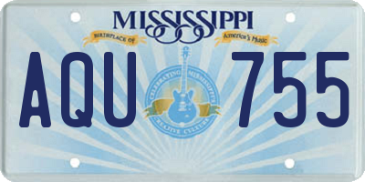 MS license plate AQU755
