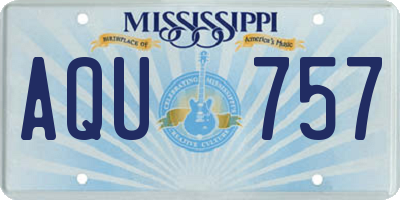 MS license plate AQU757