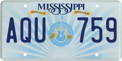 MS license plate AQU759