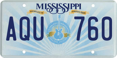 MS license plate AQU760