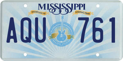 MS license plate AQU761