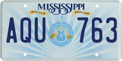 MS license plate AQU763