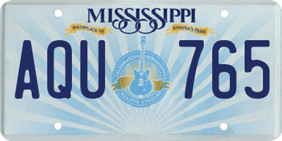 MS license plate AQU765